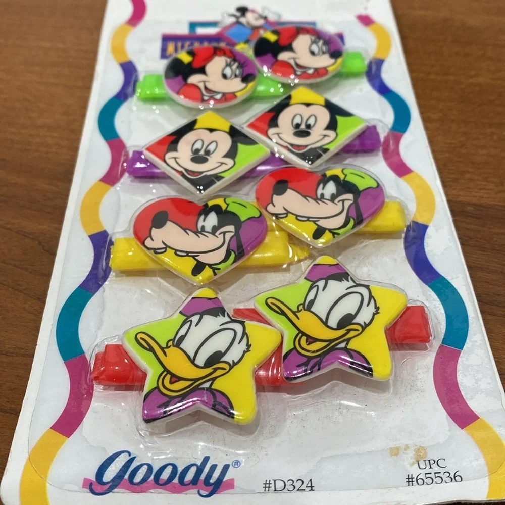 NWOT Vintage Goody Mickey Mouse Kids Hair Barrettes 1993